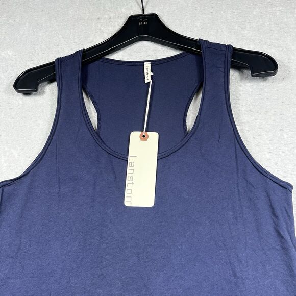 Lanston Revolve Tank Top Womens Large Blue Flowy Lightweight Sleeveless NWT - Picture 2 of 10
